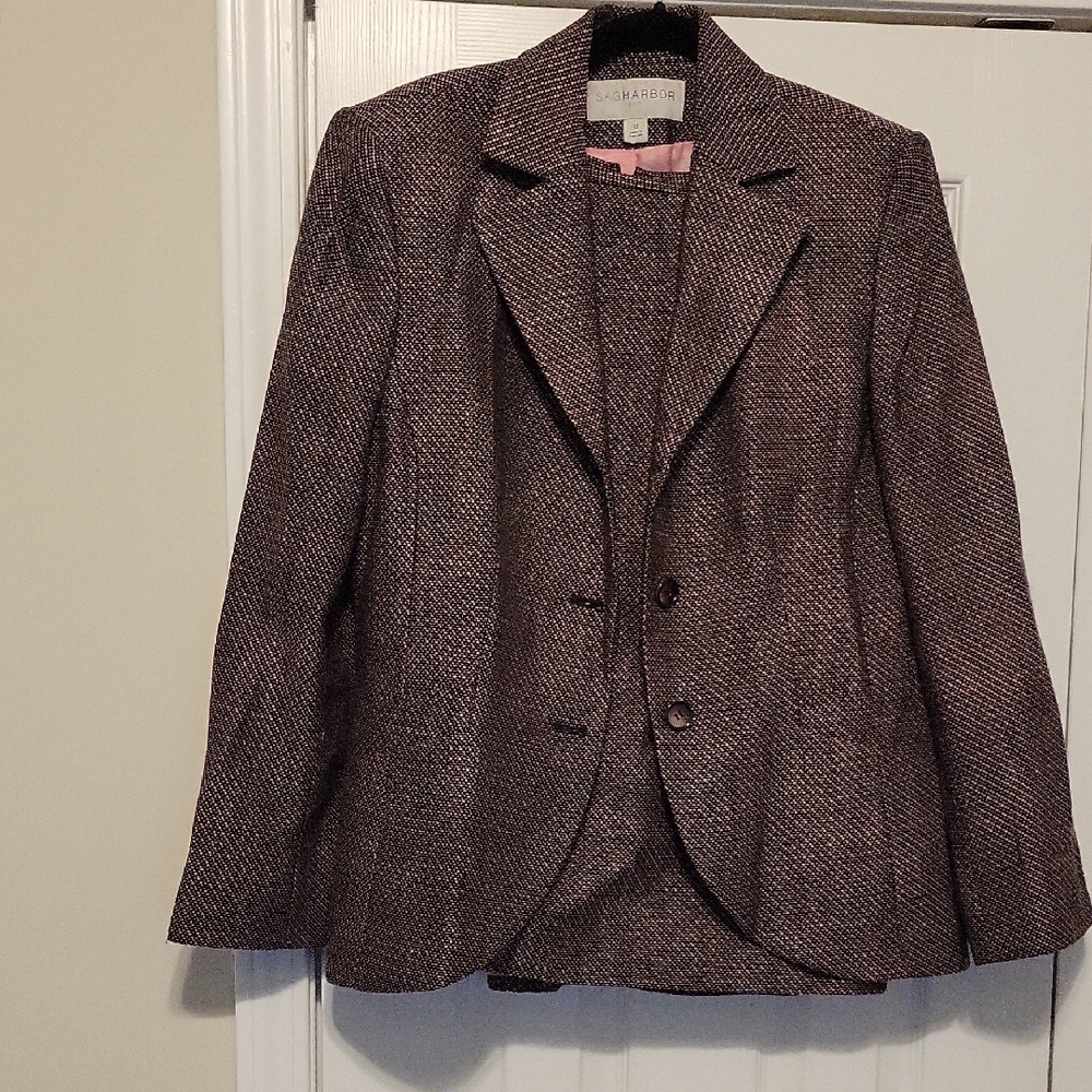 Sag Harbor Pink and Black Blazer Structured Tailored Look